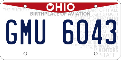 OH license plate GMU6043