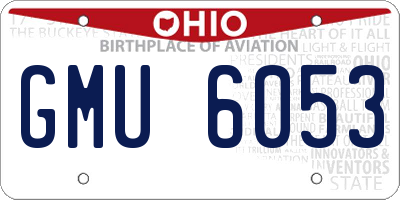 OH license plate GMU6053