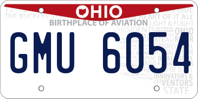 OH license plate GMU6054