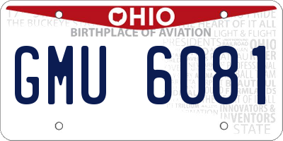 OH license plate GMU6081