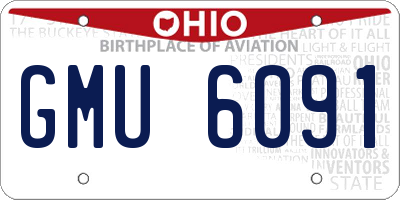 OH license plate GMU6091