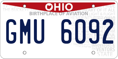 OH license plate GMU6092