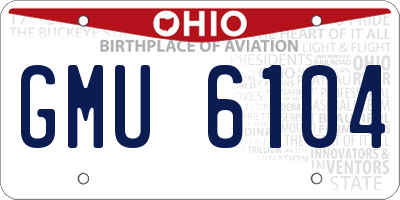 OH license plate GMU6104