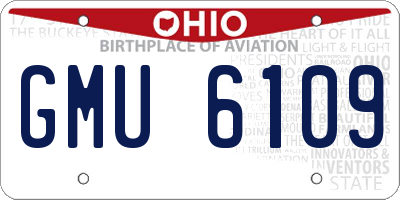 OH license plate GMU6109