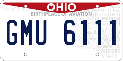 OH license plate GMU6111