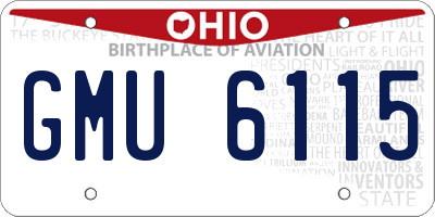 OH license plate GMU6115