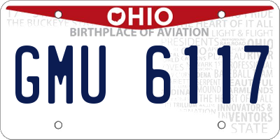OH license plate GMU6117