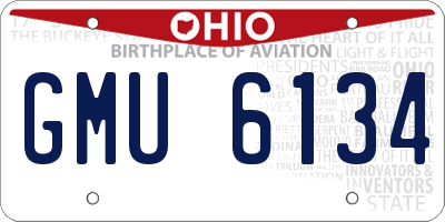 OH license plate GMU6134