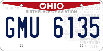 OH license plate GMU6135
