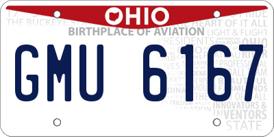 OH license plate GMU6167
