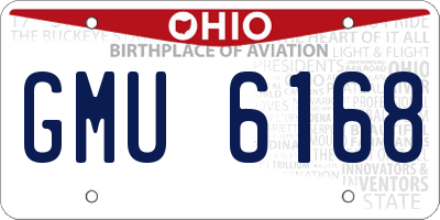OH license plate GMU6168