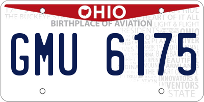 OH license plate GMU6175