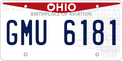 OH license plate GMU6181