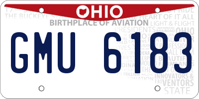 OH license plate GMU6183