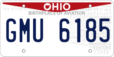 OH license plate GMU6185