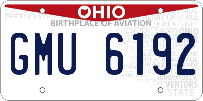 OH license plate GMU6192