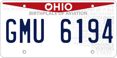 OH license plate GMU6194