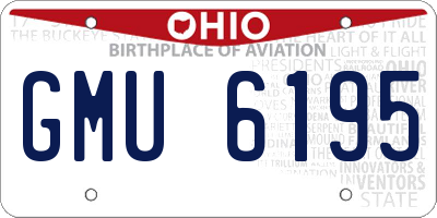 OH license plate GMU6195
