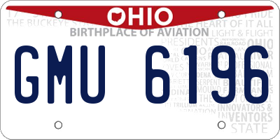 OH license plate GMU6196