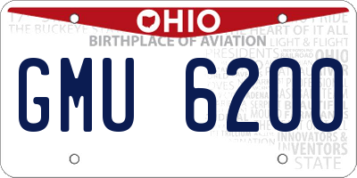 OH license plate GMU6200