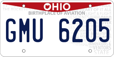 OH license plate GMU6205
