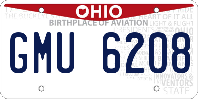 OH license plate GMU6208