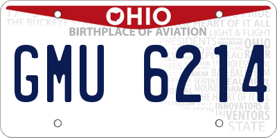 OH license plate GMU6214