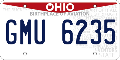 OH license plate GMU6235