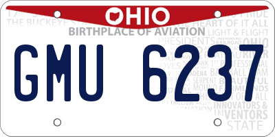 OH license plate GMU6237