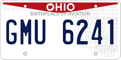 OH license plate GMU6241