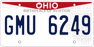 OH license plate GMU6249