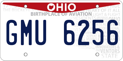 OH license plate GMU6256