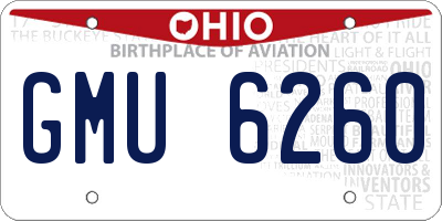 OH license plate GMU6260