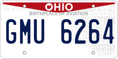 OH license plate GMU6264