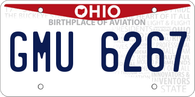OH license plate GMU6267