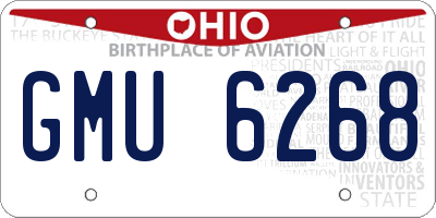 OH license plate GMU6268