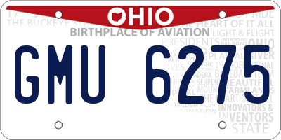 OH license plate GMU6275