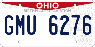 OH license plate GMU6276