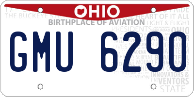 OH license plate GMU6290