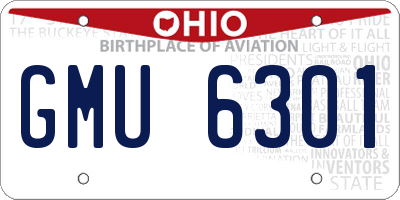 OH license plate GMU6301