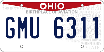 OH license plate GMU6311
