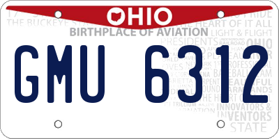 OH license plate GMU6312