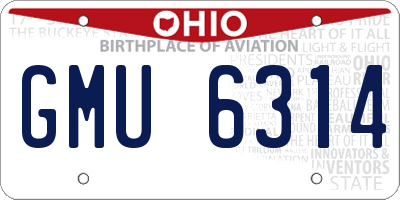 OH license plate GMU6314