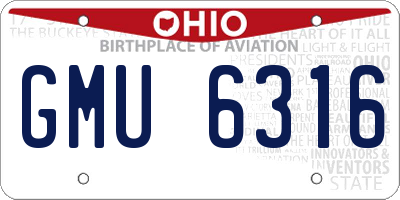 OH license plate GMU6316