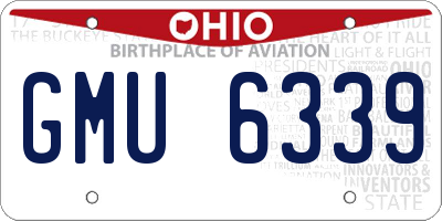 OH license plate GMU6339