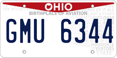 OH license plate GMU6344
