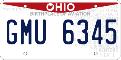 OH license plate GMU6345