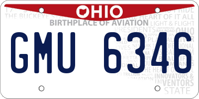 OH license plate GMU6346