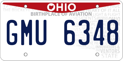 OH license plate GMU6348