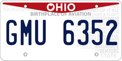OH license plate GMU6352